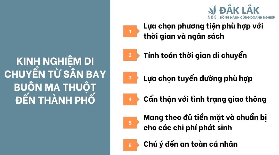 Kinh nghiệm di chuyển từ sân bay Buôn Ma Thuột đến thành phố
