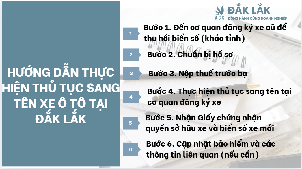 Hướng dẫn thực hiện thủ tục sang tên xe ô tô tại Đắk Lắk