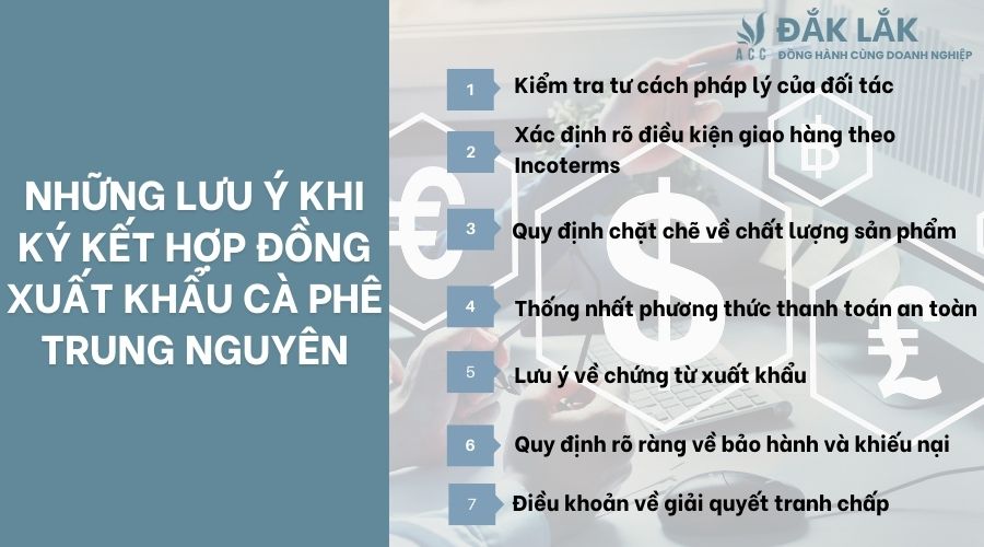 Những lưu ý khi ký kết hợp đồng xuất khẩu cà phê Trung Nguyên