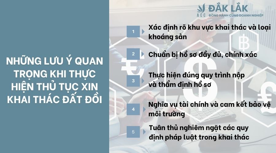 Những lưu ý quan trọng khi thực hiện thủ tục xin khai thác đất đồi