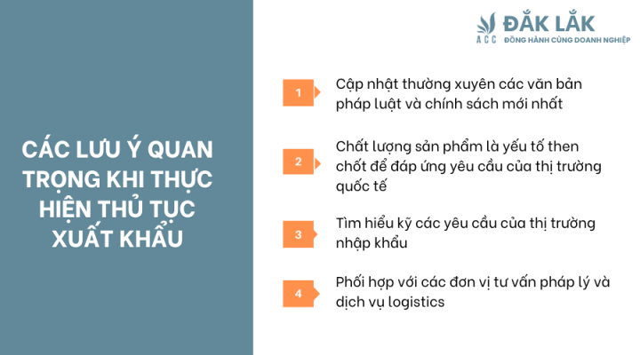 Các lưu ý quan trọng khi thực hiện thủ tục xuất khẩu