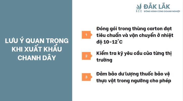 Lưu ý quan trọng khi xuất khẩu chanh dây