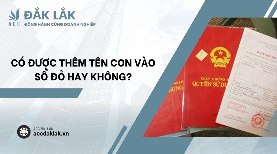 Có được thêm tên con vào sổ đỏ hay không?