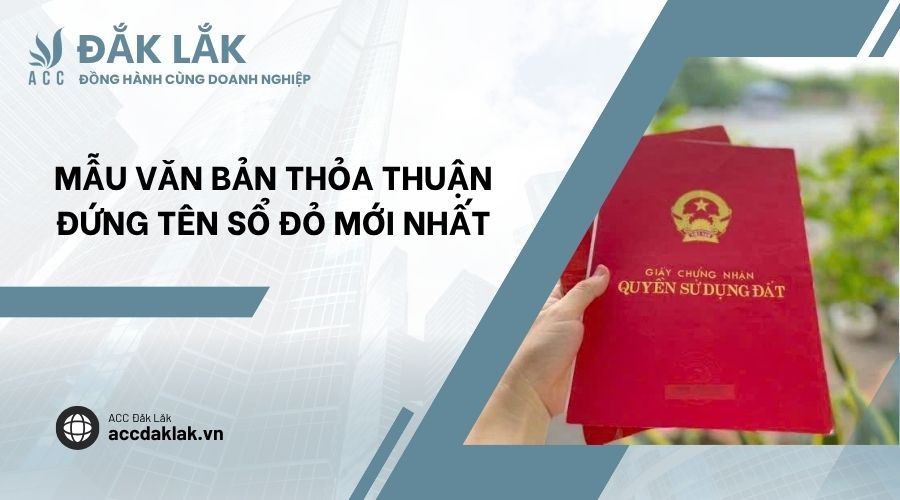 Mẫu văn bản thỏa thuận đứng tên sổ đỏ mới nhất