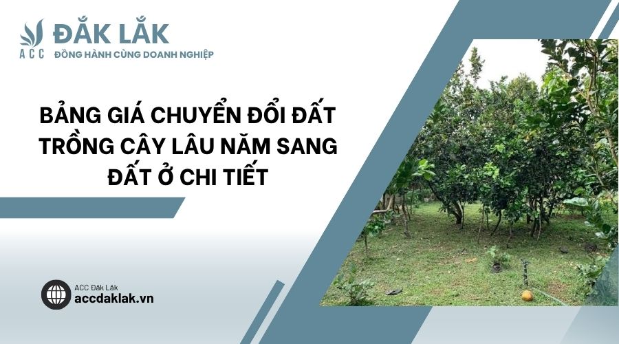 Bảng giá chuyển đổi đất trồng cây lâu năm sang đất ở chi tiết