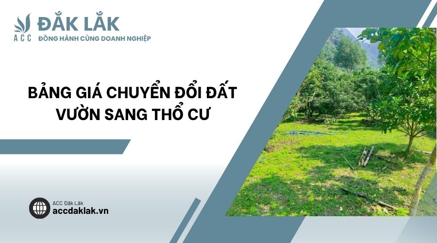 Bảng giá chuyển đổi đất vườn sang thổ cư