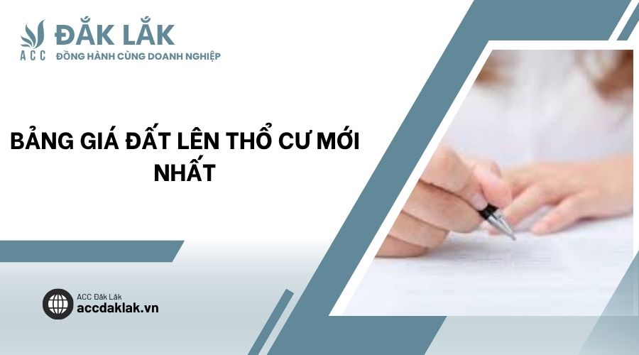 Bảng giá đất lên thổ cư mới nhất