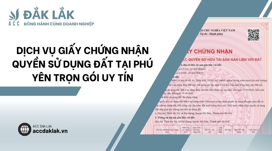 Dịch vụ giấy chứng nhận quyền sử dụng đất tại Phú Yên trọn gói uy tín