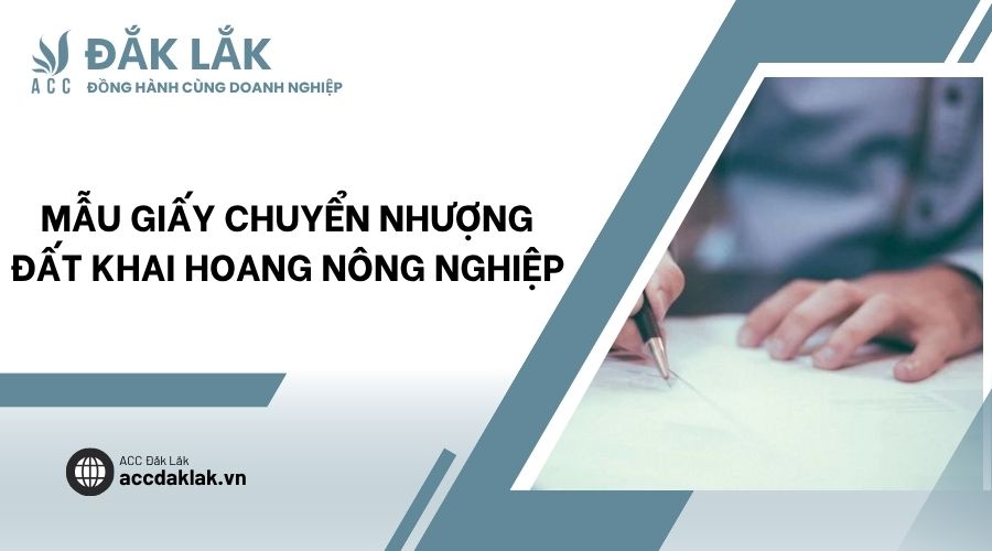 Mẫu giấy chuyển nhượng đất khai hoang nông nghiệp