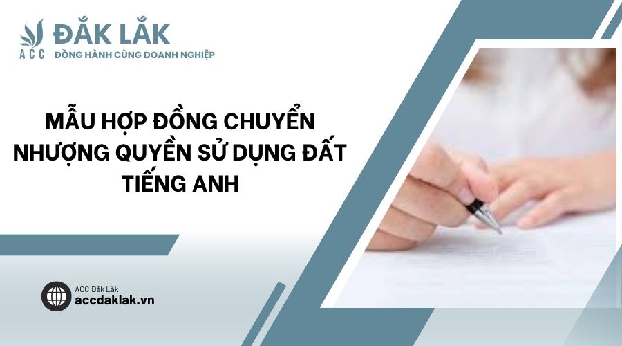 Mẫu hợp đồng chuyển nhượng quyền sử dụng đất tiếng Anh