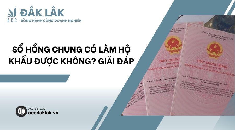 Sổ hồng chung có làm hộ khẩu được không? Giải đáp