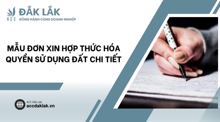 Mẫu đơn xin hợp thức hóa quyền sử dụng đất chi tiết