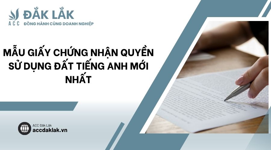 Mẫu giấy chứng nhận quyền sử dụng đất tiếng Anh mới nhất