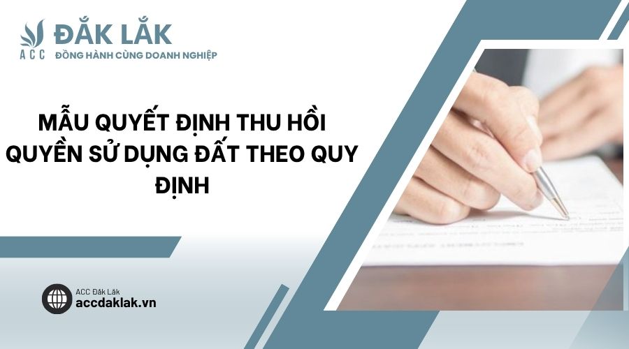 Mẫu quyết định thu hồi quyền sử dụng đất theo quy định