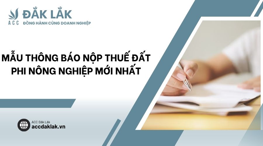 Mẫu thông báo nộp thuế đất phi nông nghiệp mới nhất