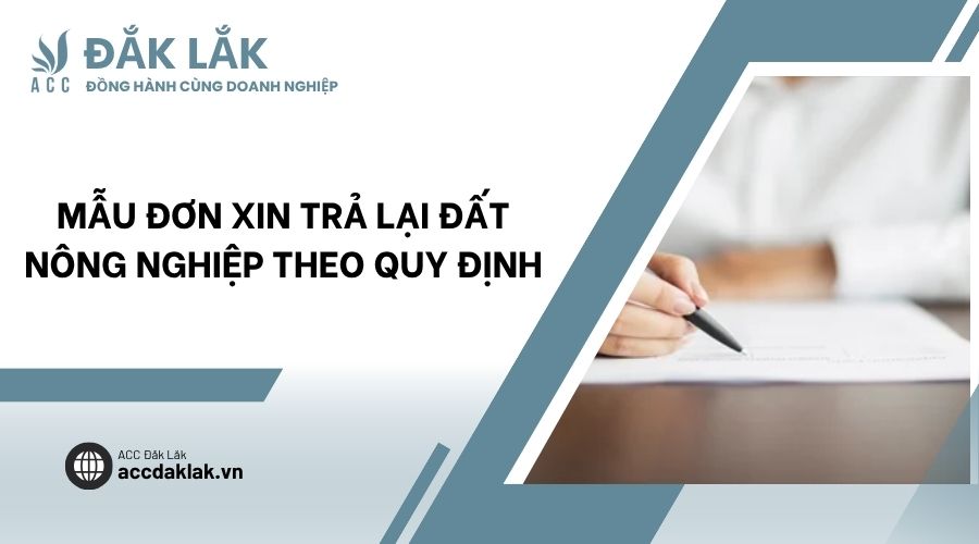 Mẫu đơn xin trả lại đất nông nghiệp theo quy định